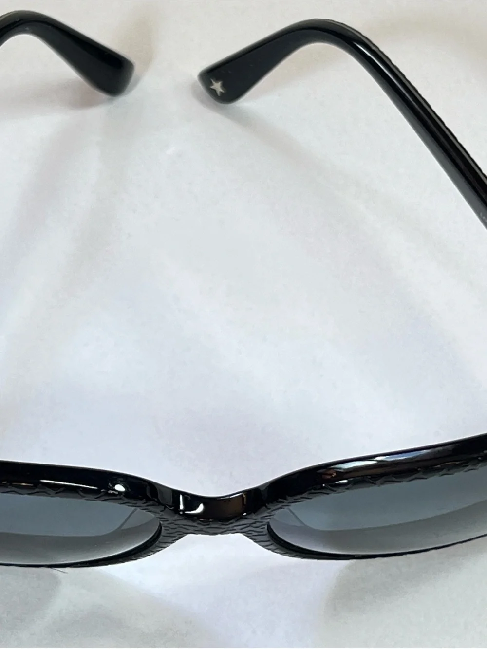 Jimmy Choo Black Frame Sunglasses with Blue Lenses